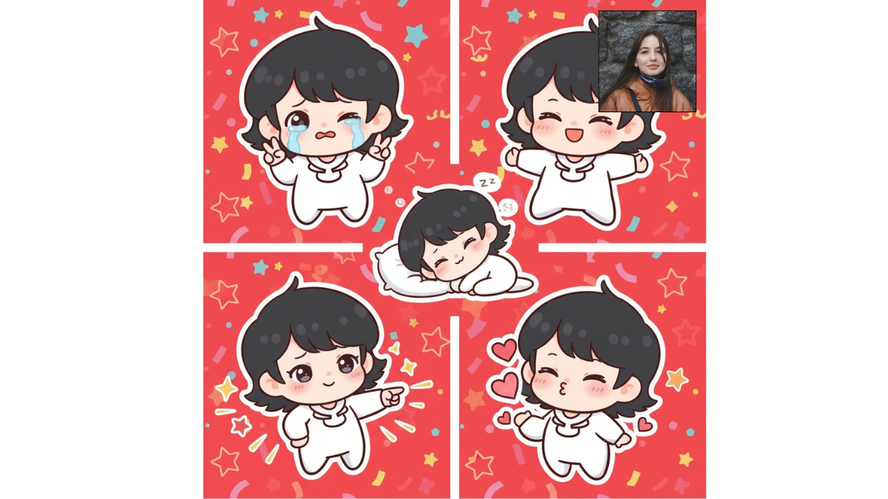 Chibi Karakter Sticker Seti